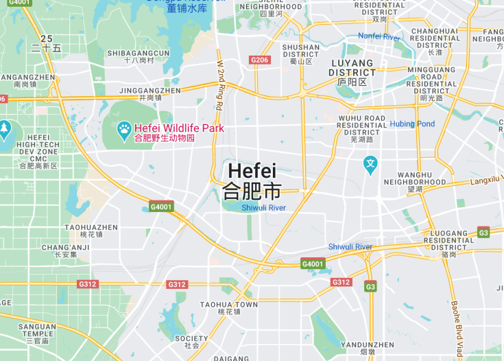 Map of Hefei, China