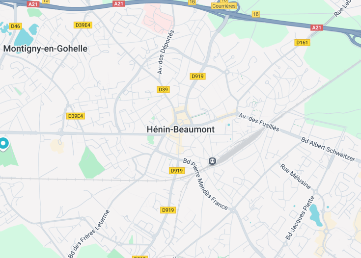 Map of Hénin-Beaumont, France