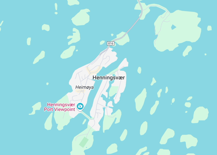 Map of Henningsvær, Norway