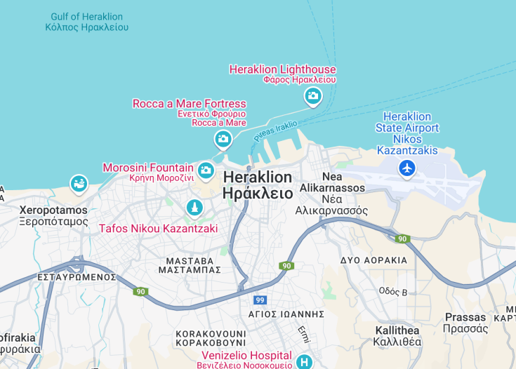 Map of Heraklion, Greece