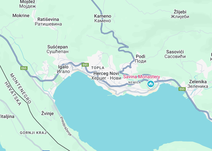 Map of Herceg Novi, Montenegro