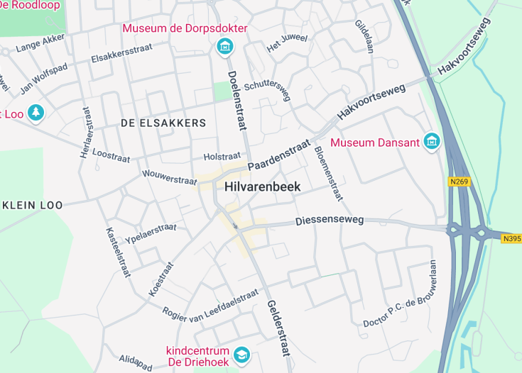 Map of Hilvarenbeek, Netherlands