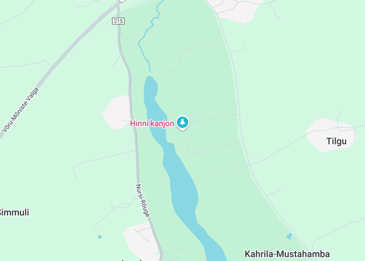 Map of Hinni Canyon national park, Võru