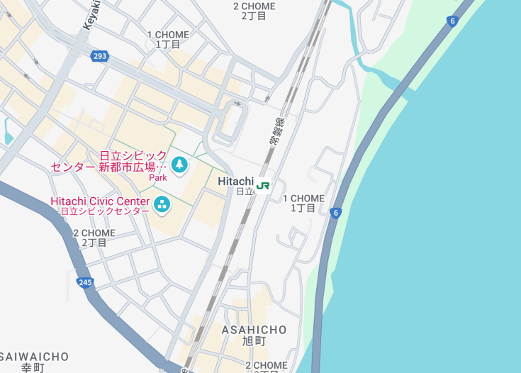 Map of Hitachi, Japan