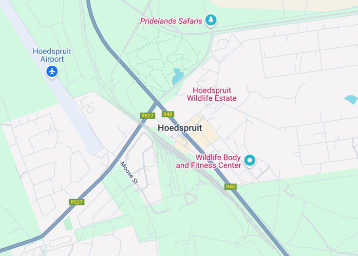 Map of Hoedspruit, South Africa