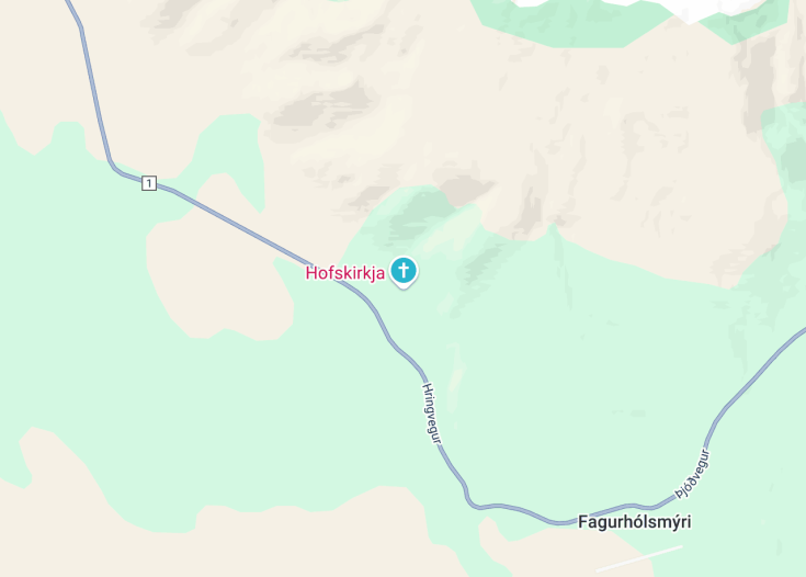 Map of Hofskirkja, Fagurhólsmýri