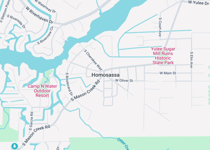 Map of Homosassa, Florida (USA)