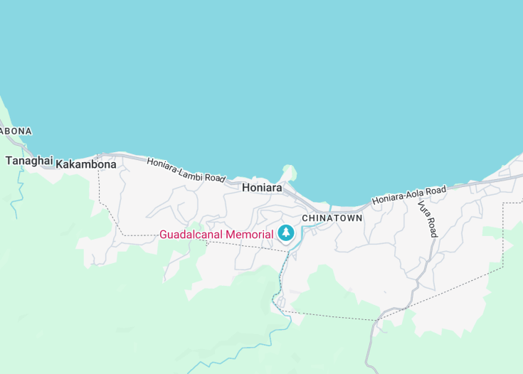 Map of Honiara, Solomon Islands