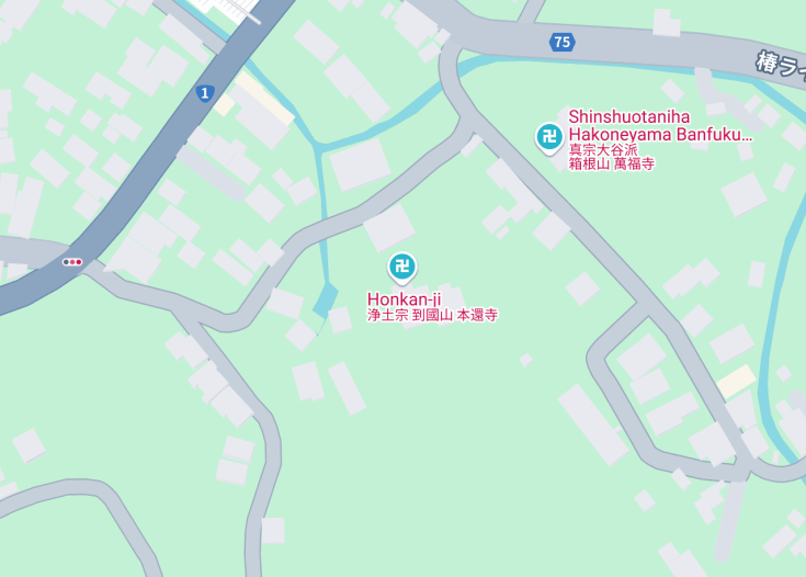 Map of Honkan-ji, Hakone