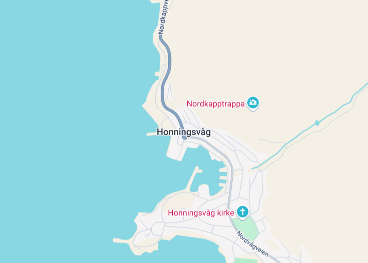 Map of Honningsvåg, Norway