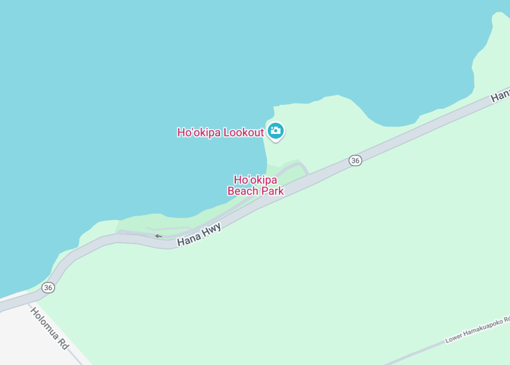 Map of Ho’okipa Beach Park, Haiku-Pauwela