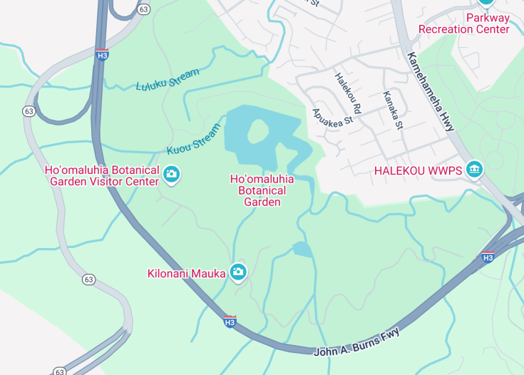 Map of Ho’omaluhia Botanical Garden, Kaneohe