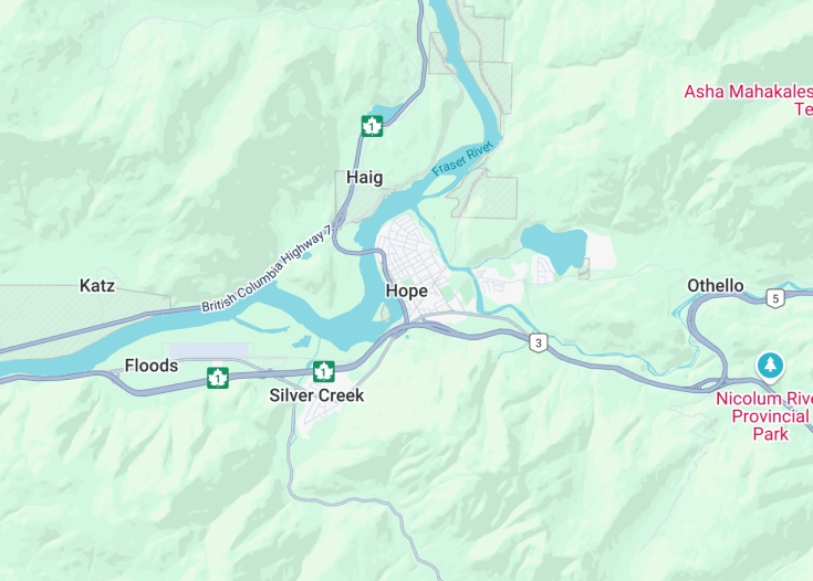 Map of Hope, Canada