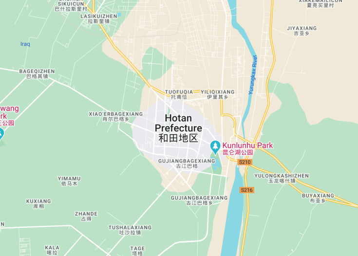 Map of Hotan, China