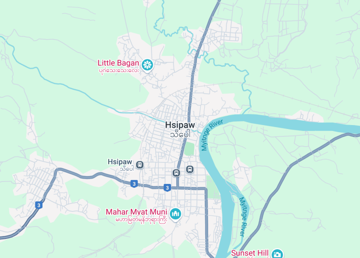 Map of Hsipaw, Myanmar