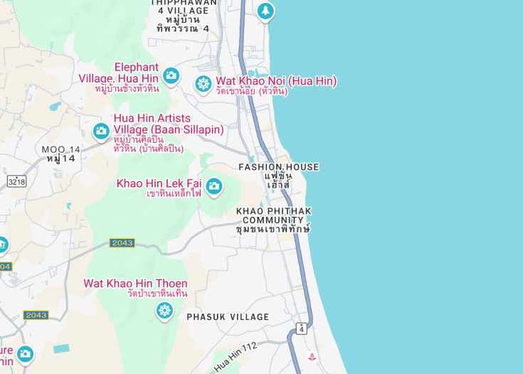 Map of Hua Hin, Thailand