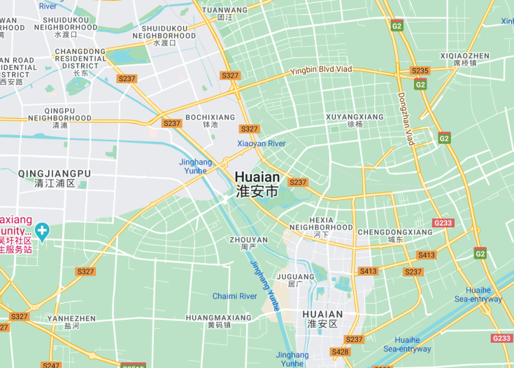 Map of Huai’an, China