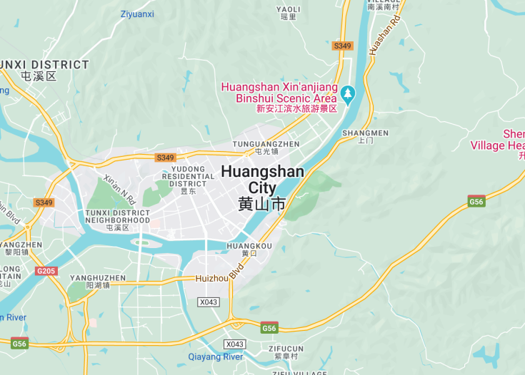 Map of Huangshan, China