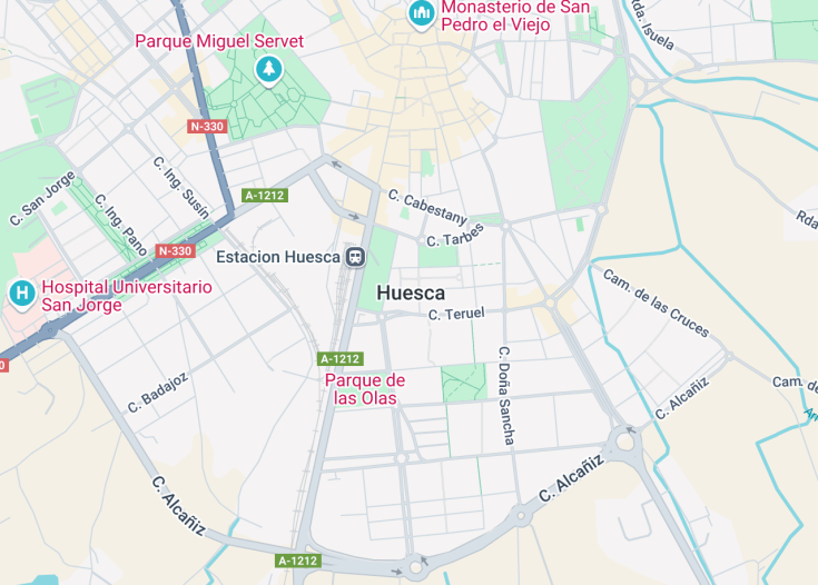 Map of Huesca, Spain