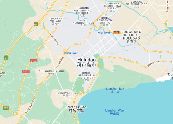 Map of Huludao, China