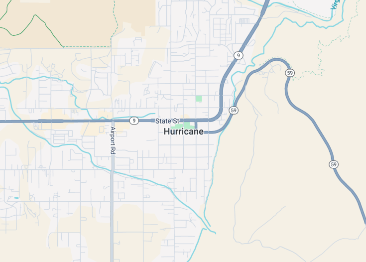 Map of Hurricane, Utah (USA)