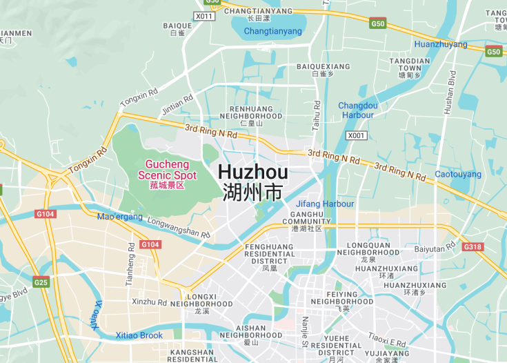 Map of Huzhou, China