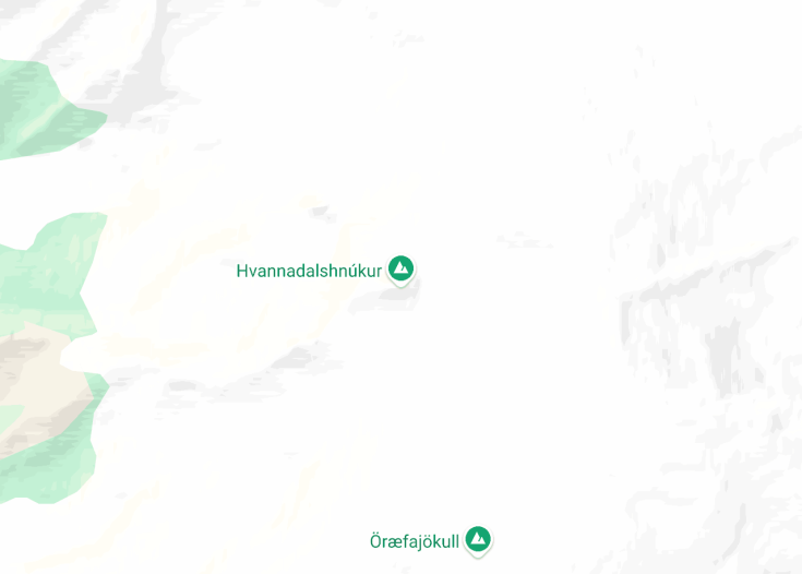 Map of Hvannadalshnúkur, Fagurhólsmýri