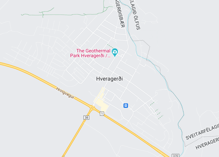 Map of Hveragerdi, Iceland