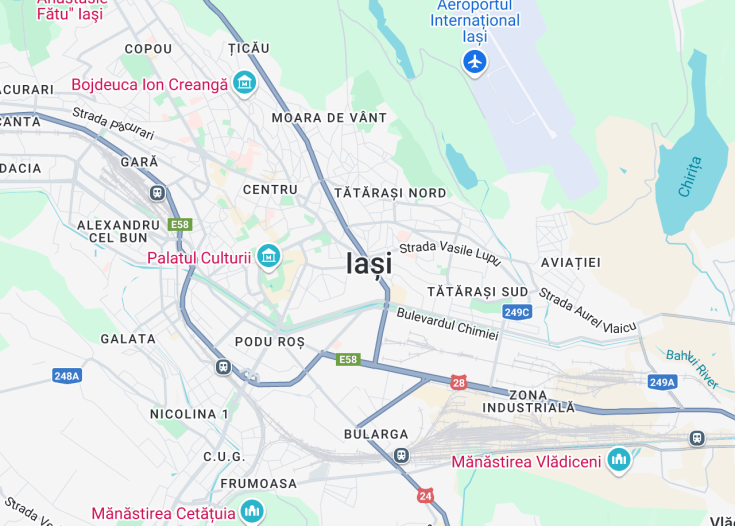 Map of Iasi, Romania