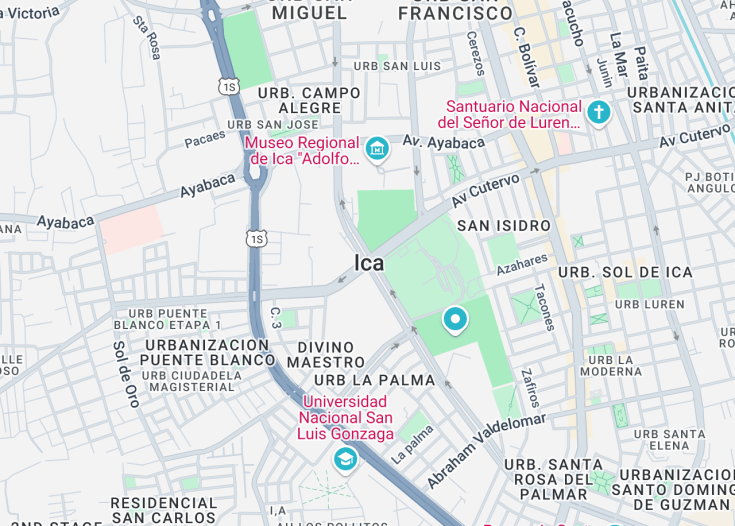 Map of Ica, Peru