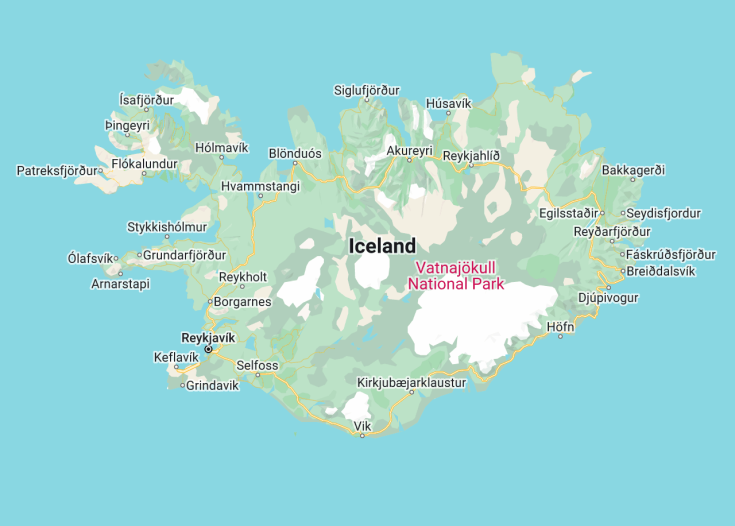 Map of Iceland, 