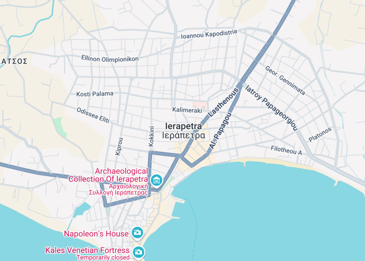 Map of Ierapetra, Greece