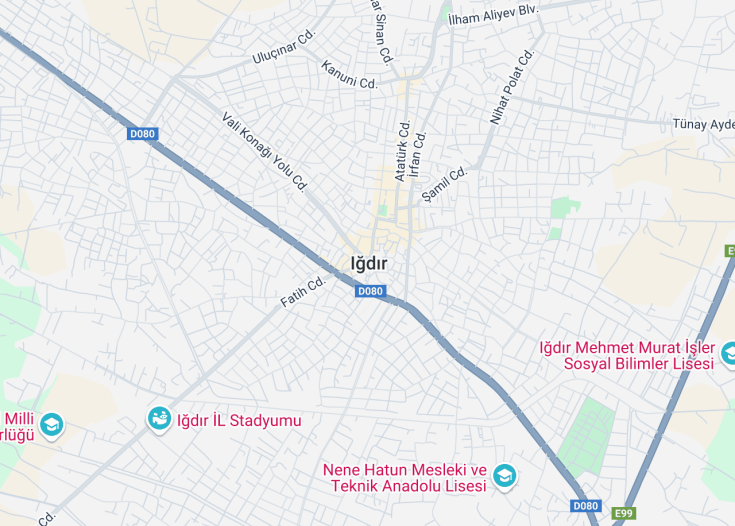 Map of Iğdır, Turkey