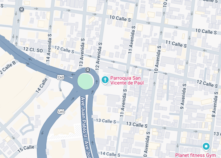 Map of Iglesia San Vicente de Paul, San Pedro Sula