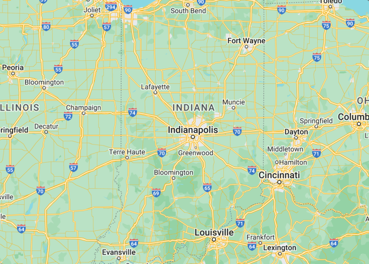 Map of Indiana (USA), 