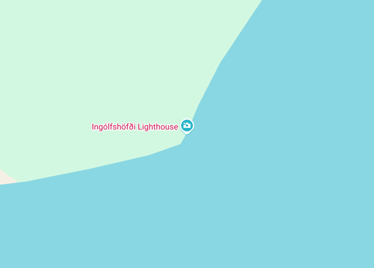 Map of Ingólfshöfði Lighthouse, Fagurhólsmýri