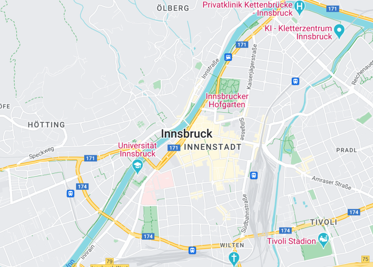 Map of Innsbruck, Austria