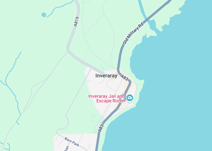 Map of Inveraray, Scotland (United Kingdom)