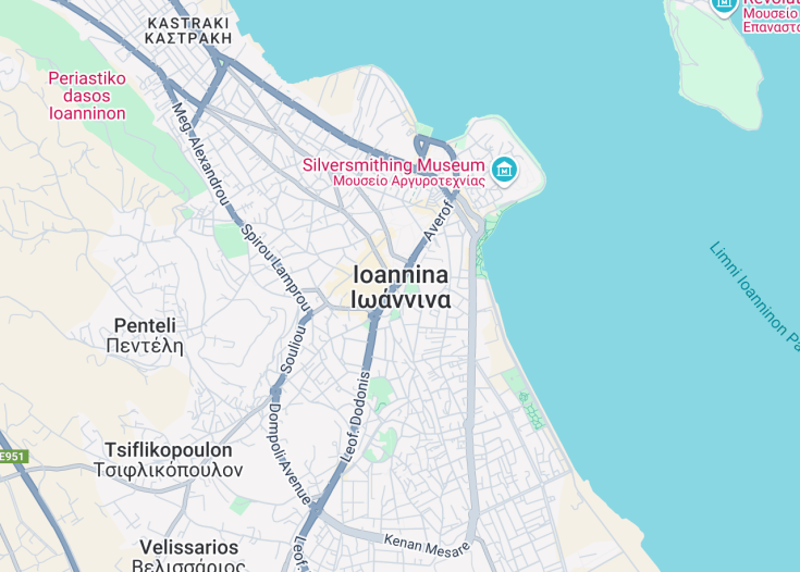 Map of Ioannina, Greece