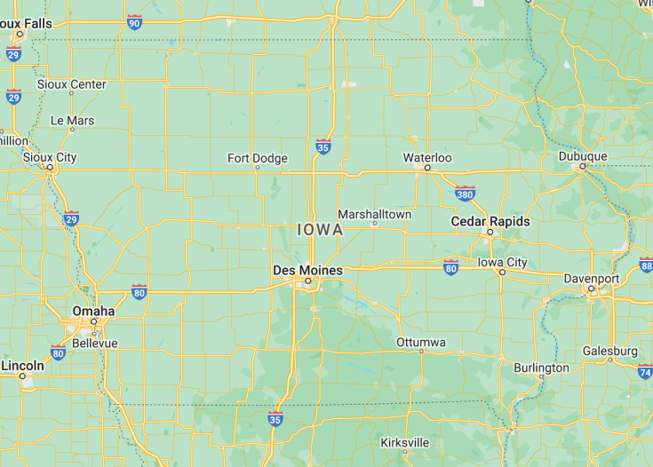 Map of Iowa (USA), 