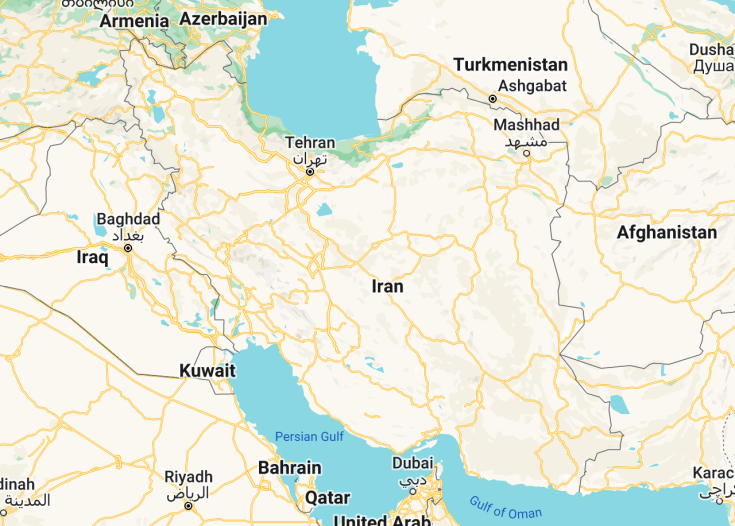 Map of Iran, 