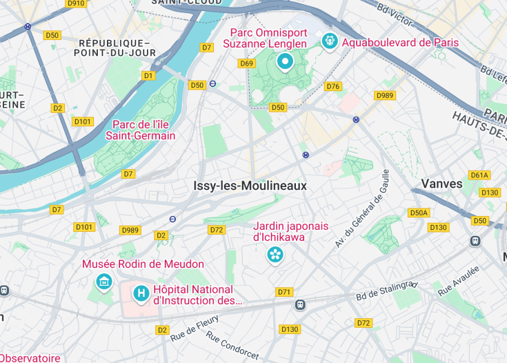 Map of Issy-les-Moulineaux, France