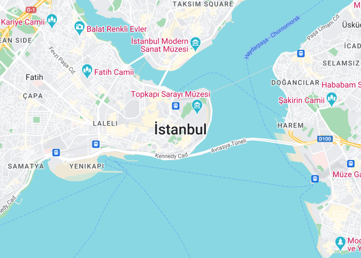 Map of Istanbul, Turkey