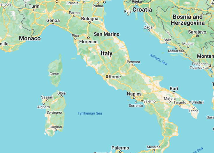 Map of Italy, 