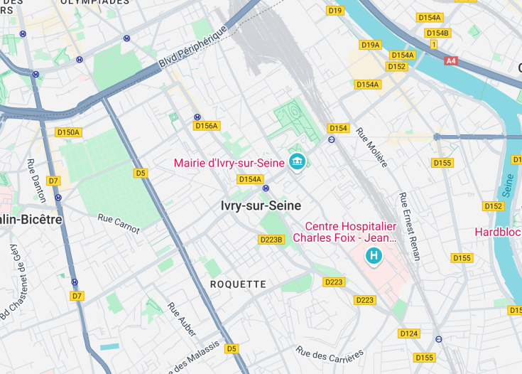 Map of Ivry-sur-Seine, France