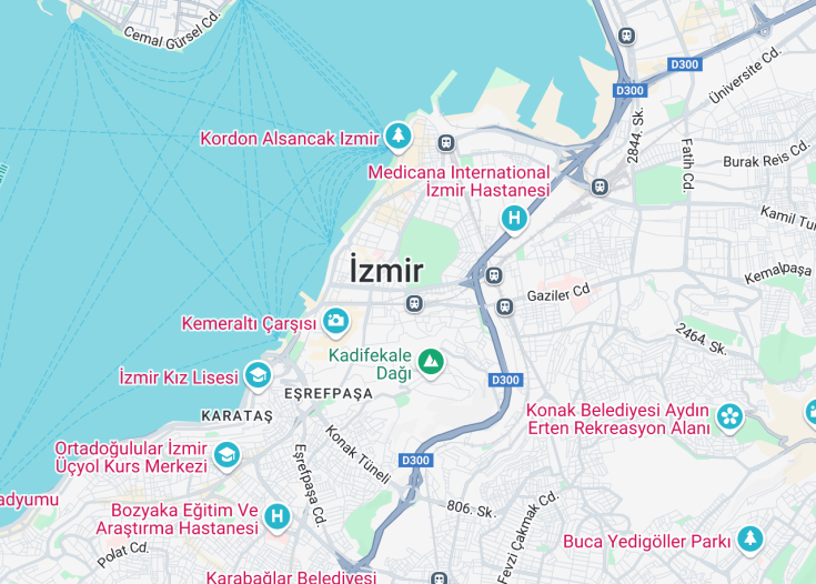 Map of İzmir, Turkey