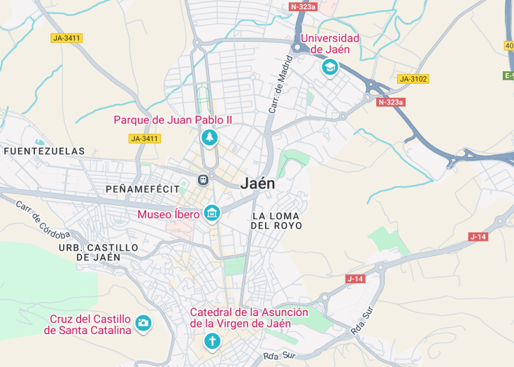 Map of Jaén, Spain