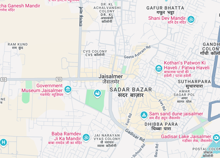 Map of Jaisalmer, India