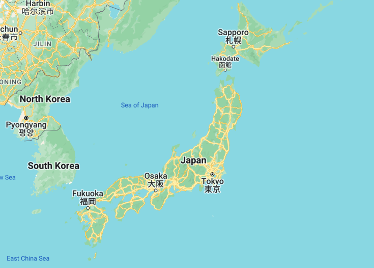 Map of Japan, 