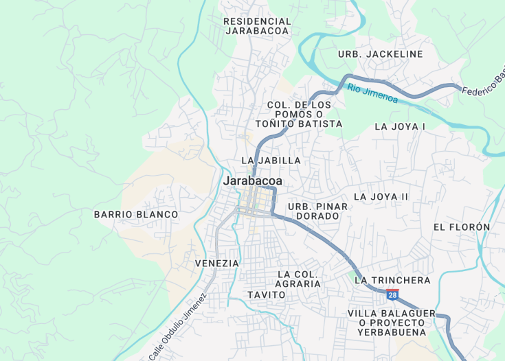 Map of Jarabacoa, Dominican Republic